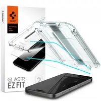 Folie de protectie Ecran Spigen GlastR EZ FIT pentru Apple iPhone 15 Pro Max, Sticla Securizata, Full Glue, Set 2 bucati AGL06872