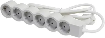 Benzi de alimentare Legrand - 694565 6x shuko, cablu de 3 m, alb-gri
