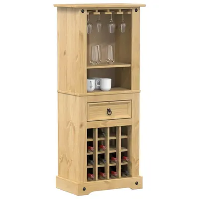 vidaXL Raft pentru vin „Corona” 56x35x134,5 cm, lemn masiv de pin