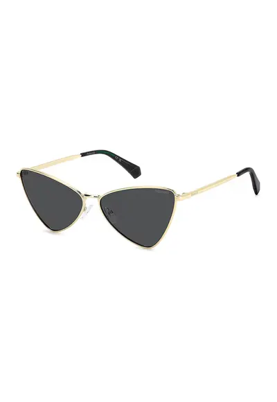 Ochelari de soare cat-eye cu rama din otel inoxidabil - Auriu/Negru
