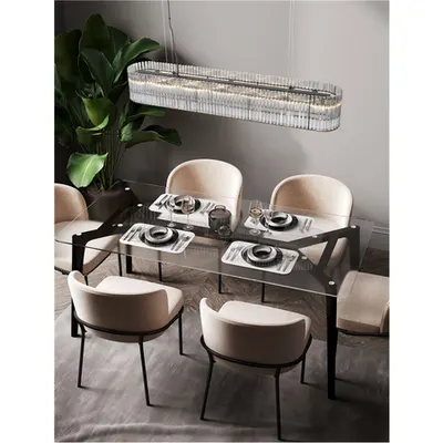 Lampa suspendata BAROK Mat Negru Metal & Sticla clara LED G9 7x5 Wat 230V IP20 Fara bec