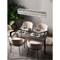 Lampa suspendata BAROK Mat Negru Metal & Sticla clara LED G9 7x5 Wat 230V IP20 Fara bec