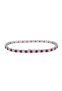 Bratara Tennis Argint 925 - pentru femei - - Alb/Roz