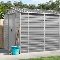 Gossi sopron de gradina, gri deschis, 191x555x198 cm otel galvanizat