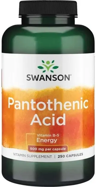 Pantothenic Acid, 500 mg, 250 capsule, Swanson