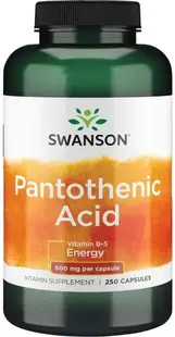 Pantothenic Acid, 500 mg, 250 capsule, Swanson