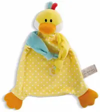 NICI Soft Cuddle Wipe cu perie - Duckling, 25 x 25 cm
