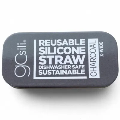 Pai refolosibil Silikids din silicon+cutie metalica de transport X-wide Charcoal