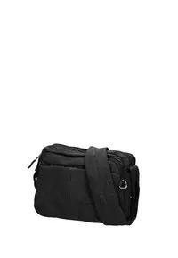 Geanta din material textil cu bareta de umar si buzunare multiple Seraphina Plus - Negru