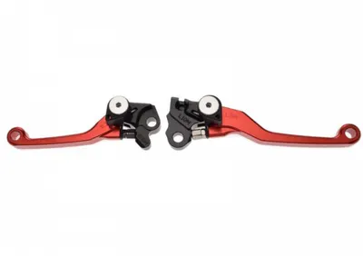 Set 2 manete frana si ambreiaj reglabile cross Honda CR125R CR250R 04-07 CRF250R,450R 04-06 CRF450X 05-17, culoare rosu