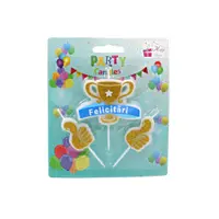 Set 3 lumânări party trofeu felicitări