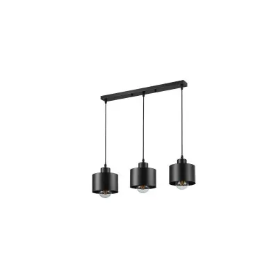 Lustra LED suspendata, 3 socluri E27, lungime baza 500 mm, negru
