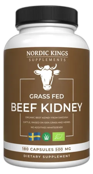 Grass Fed Beef Kidney, 180 capsule, Nordic Kings