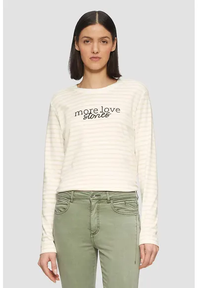 Bluza relaxed fit de bumbac - Alb/Bej