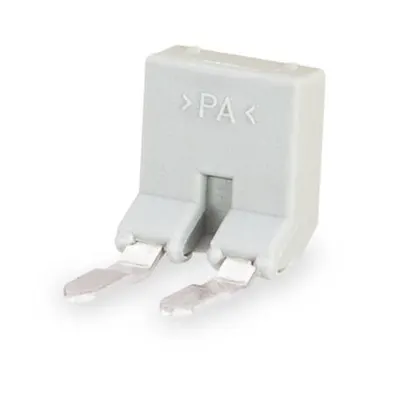 Comb-style jumper bar; insulated; 2-way; reduces conductor size to 1 mm; gray
