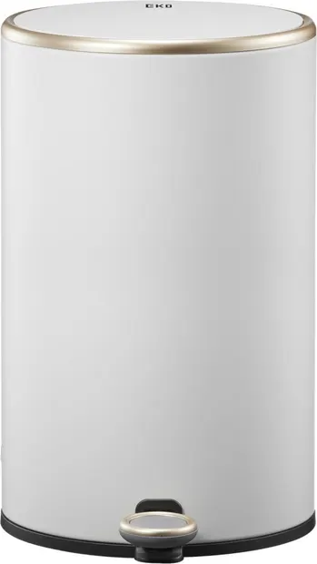 Coș de gunoi EKO Europe, 12 L, oţel inoxidabil, alb