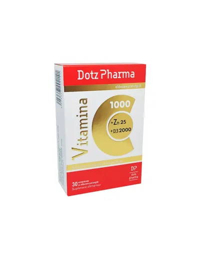 Vitamina C 1000mg Zn 25mg D3 2000UI, 30 comprimate, Dotz Pharma