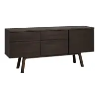 Comodă în culoare naturală închisă din lemn de stejar 170x77x42 cm Cleardale – Rowico