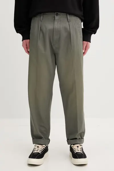 G-Star pantaloni pentru bărbați din bumbac Pleated Chino Relaxed Tapered