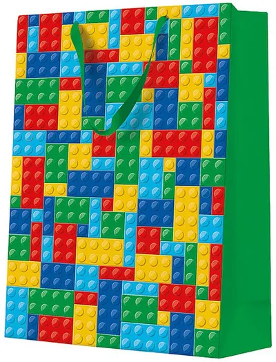 Pungă cadou PAW - Colorful Bricks, 30 x 41 x 12