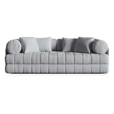 Canapea gri deschis extensibilă cu tapițerie din țesătură bouclé 206 cm Kemi – Cosmopolitan Design
