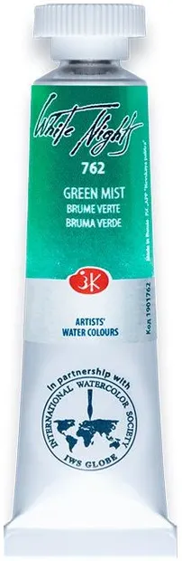 Vopsea de acuarelă Paleta Nevskaya Leningrad Nopti albe - 762, Ceata verde, 10 ml