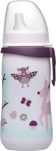 Biberon cu vârf dur NIP - First Cup, 330 ml, roz