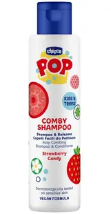 Sampon si balsam de par cu aroma de bomboane cu capsuni POP, 250ml, Chicco