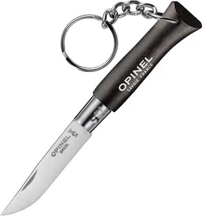 Cuțit pliabil cu breloc Opinel Inox - Colorama, №4, negru