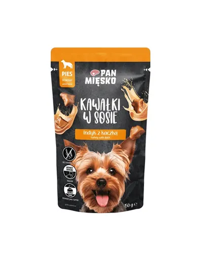 PAN MIĘSKO hrană umedă câini în sos 150 g bucățele curcan și rață