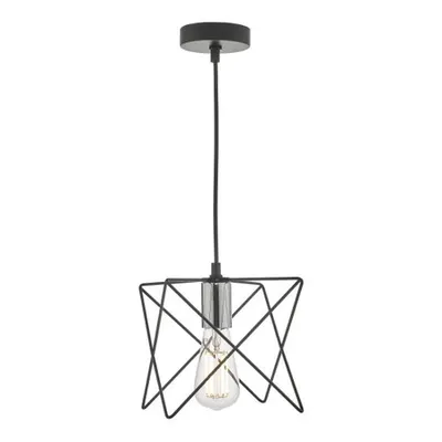 Lampa suspendata Midi 1 Light Pendant Black and Polished Chrome