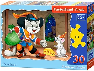 Puzzle Castorland din 30 de piese - Motanul incaltat