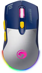 Mouse gaming Marvo - Duke 55 White G803W WB, optic, wireless, alb/albastru
