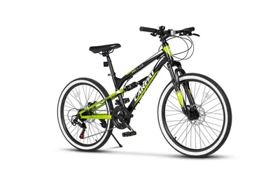 Bicicletă MTB cu suspensie integrala X6 21v Negru/Verde