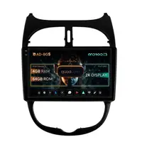 Navigatie 2K Peugeot 206 (1998-2012), Android, S-Quadcore 4GB RAM + 64GB ROM, 9.5 Inch - AD-BGS90042K+AD-BGRKIT262