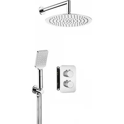 Set de dus incastrat cu baterie termostatica inclusa, crom lucios, Deante, Box