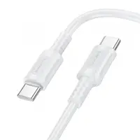 Cablu Date si Incarcare USB-C - USB-C Borofone BX111 Feliz, 60W, 1m, Alb