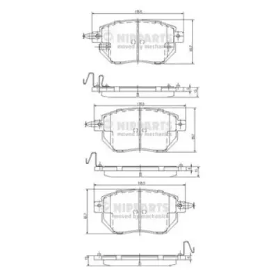 Set placute frana, frana disc NIPPARTS J3601092