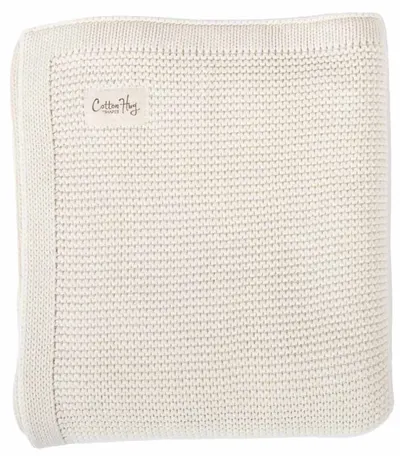 Pătură din bumbac Cotton Hug - Organic, 80 x 100 cm, nor