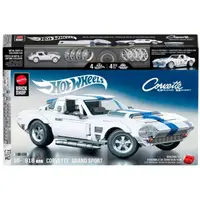 Set de constructie si masina metalica, Brick Shop, Hot Wheels, Corvette Grand Sport, 918 piese, JGR31