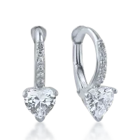Cercei on-ear din aur alb cu zirconia