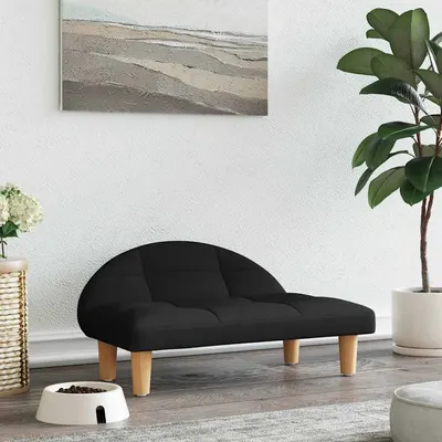 vidaXL Pat de câini, negru, 70x52x30 cm, material textil