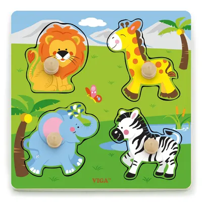 Puzzle cu mânere Viga - Animale sălbatice