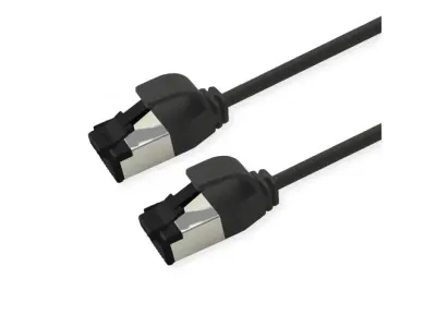 Cablu de retea RJ45 Slim U/FTP Cat. 8.1 (Class I) LSOH 0.5m Negru, Roline 21.15.3262
