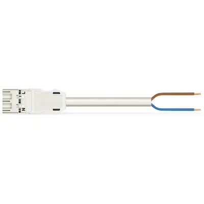 pre-assembled connecting cable; Eca; Plug/open-ended; 3-pole; Cod. A; 0.5 m; 1,00 mm²; white