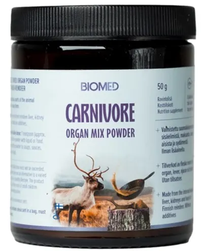 Carnivore Organ Mix, complex liofilizat, 50 g, Biomed