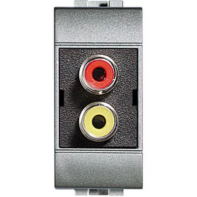 Conector dublu de tip RCA LiVing Light -Tech - 1 modul