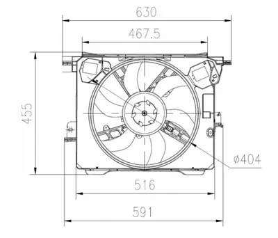 Ventilator radiator (cu carcasa) potrivit SMART FORFOUR, FORTWO 0.9 1.0 07.14