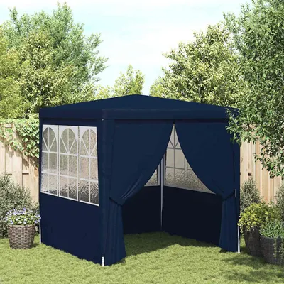 vidaXL Cort petrecere cu pereți, albastru, 2,5 x 2,5 m, 90 g/m²