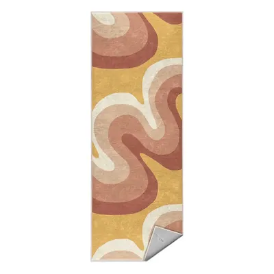 Covor tip traversă galben ocru-roz prăfuit lavabil 60x230 cm Strawberry Creamsicle – Mila Home